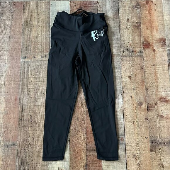 Womens Black Raw Activewear Set With Crisscross Crop Top & High Waist Leggings - Picture 10 of 10